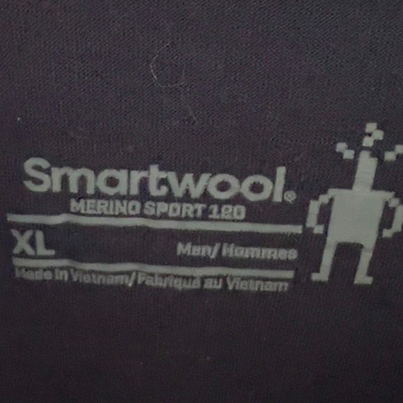 Smartwoot merino sport 120 biking top men's size XL 3/4 sleeve gray blue wool - Picture 4 of 7